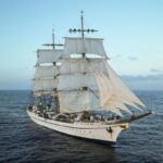 Segelschulschiff Gorch Fock in voller Takelage am 28.03.2025