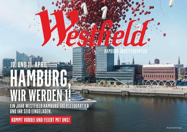 Westfield Hamburg-Überseequartier feiert seinen 1. Geburtstag