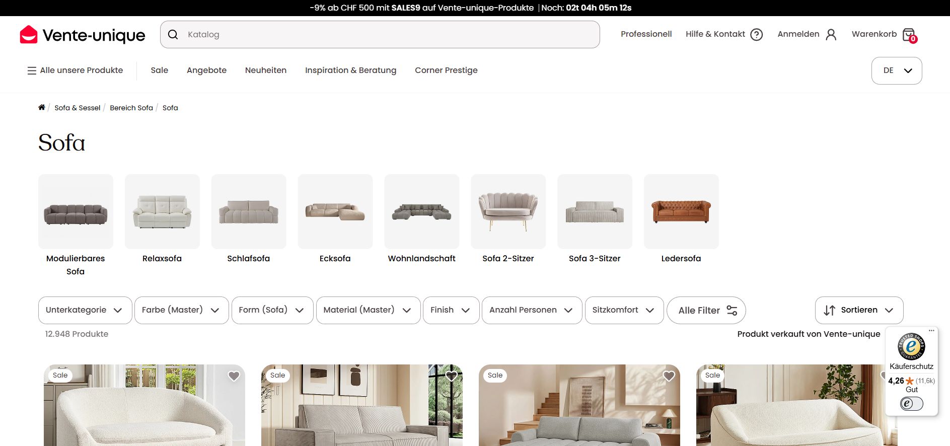Temporärer Arbeitsplatz Sofa und Couch