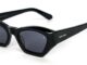 Black sunglasses with rectangular frames and dark lenses; SURI FREY on the temple.