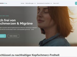 Hero banner: Woman with eyes closed enjoying the breeze, symbolizing relief from headaches (Kopfschmerzen frei)