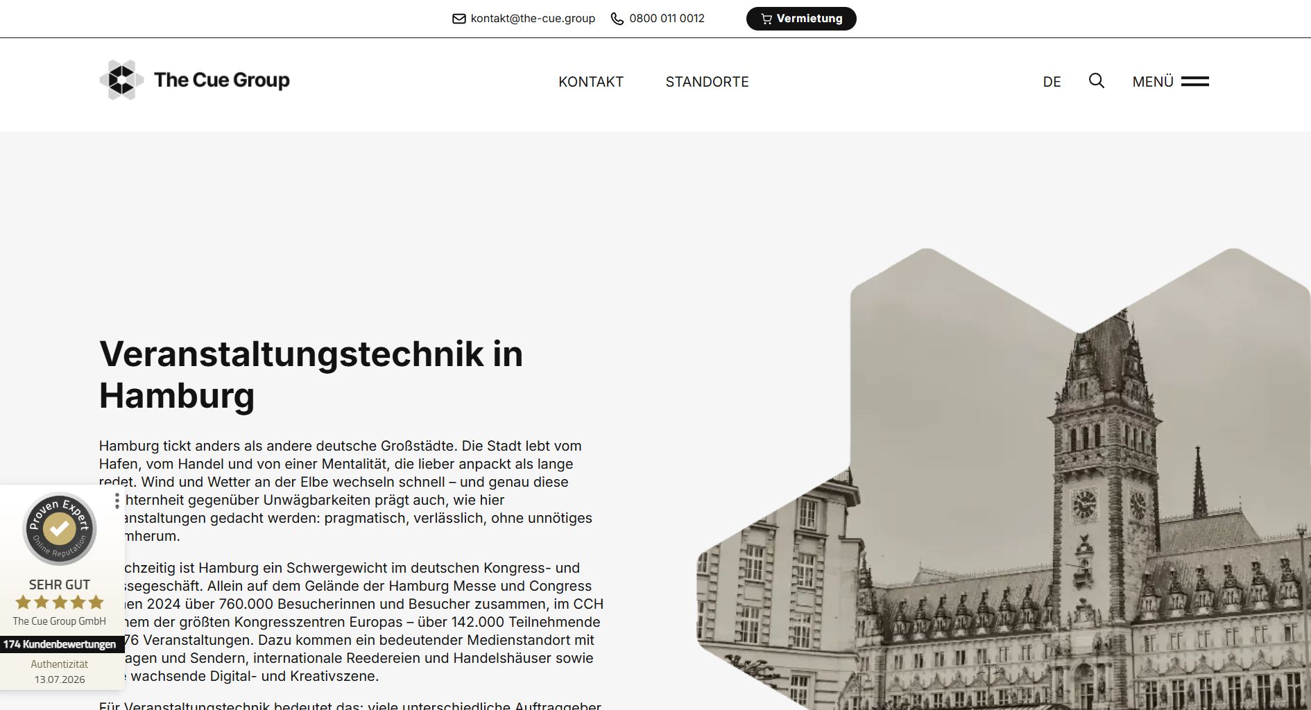 Website Screenshot EVENTTECHNIK