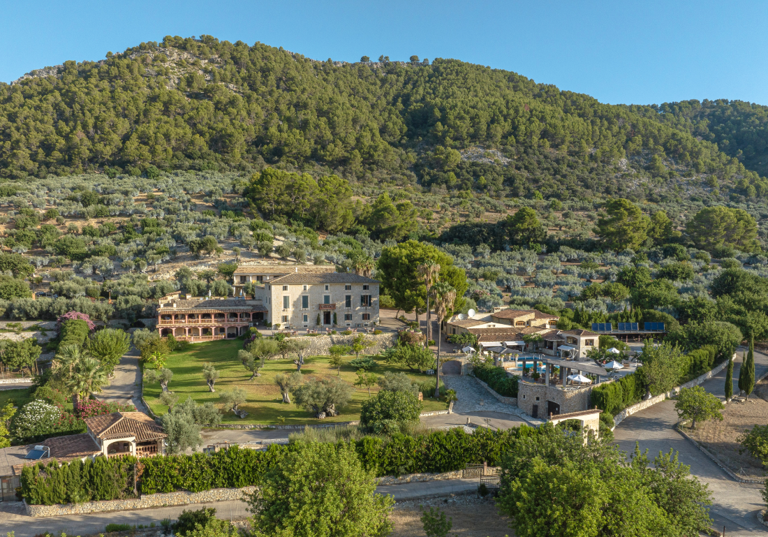 Mallorca Rural Eco Hotel & Spa Monnaber Nou Panorama Foto des gesamten Anwesens