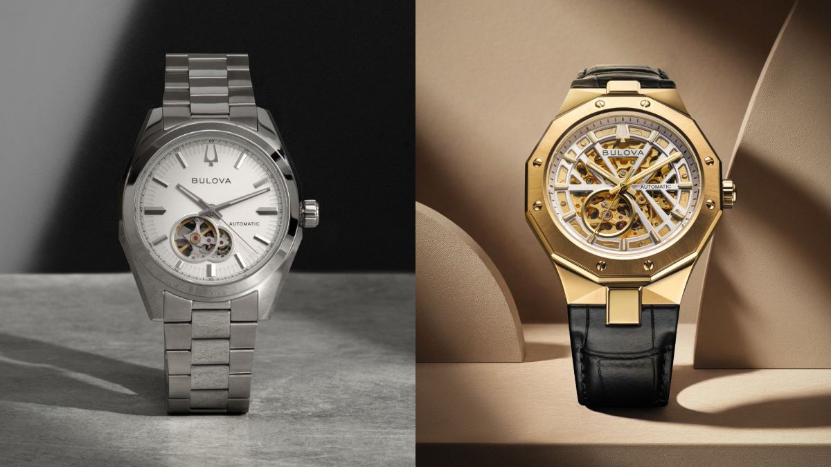 Bulova Surveyor mit Open-Heart-Zifferblatt (links) und Prestige mit skelettiertem Automatikwerk (rechts)
